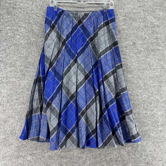 Parsons Place Skirt Women M Medium Blue Geometric Maxi Long  Mid Rise Wool - Picture 2 of 10